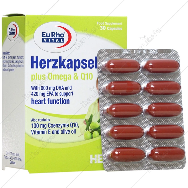 کپسول هرتز پلاس امگا و کیوتن یوروویتال 30 عددی