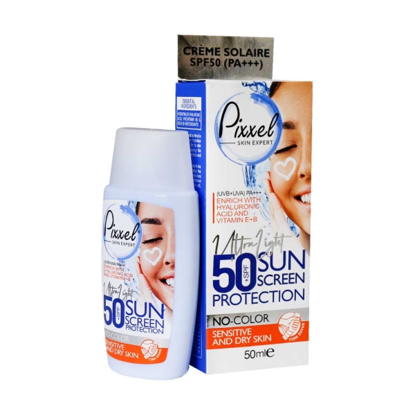 پیکسل ضد آفتاب بدون رنگ spf 50 پوست خشک