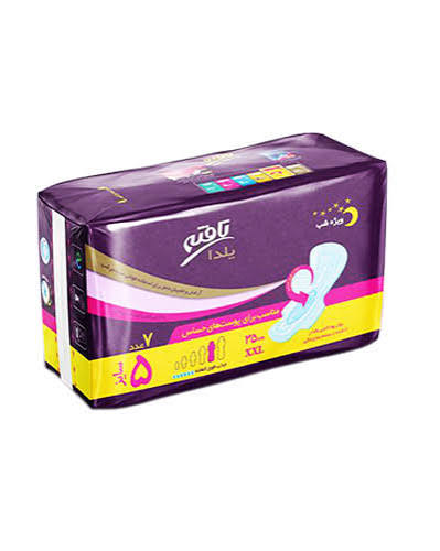 نوار بهداشتی بالدار یلدا ویژه شب تافته سایز بسیار بزرگ 7 عددی