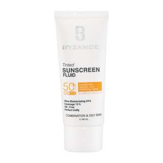 بیزانس فلوئید ضد آفتاب رنگی SPF50 پوست چرب بژ روشن (10)