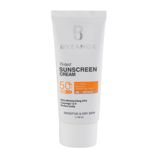 بیزانس کرم ضد آفتاب رنگی SPF50 پوست خشک برنزه (40)