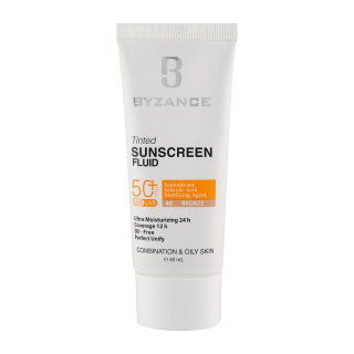 بیزانس فلوئید ضد آفتاب رنگی SPF50 پوست چرب برنزه (40)