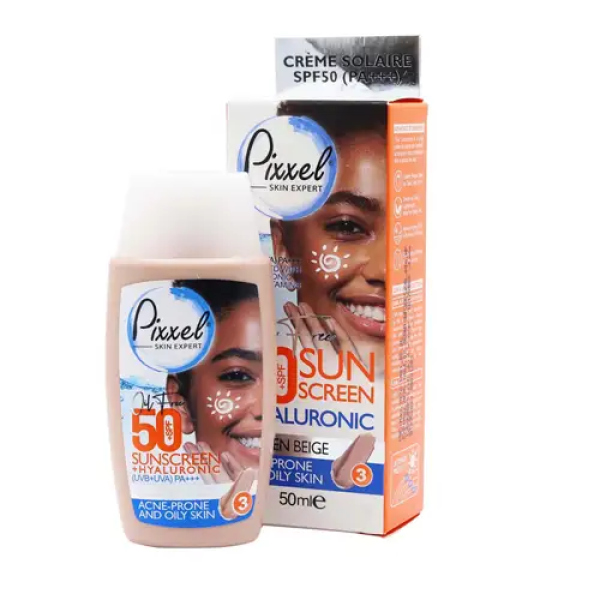 پیکسل ضدآفتاب بژ طبیعی spf 50 پوست چرب