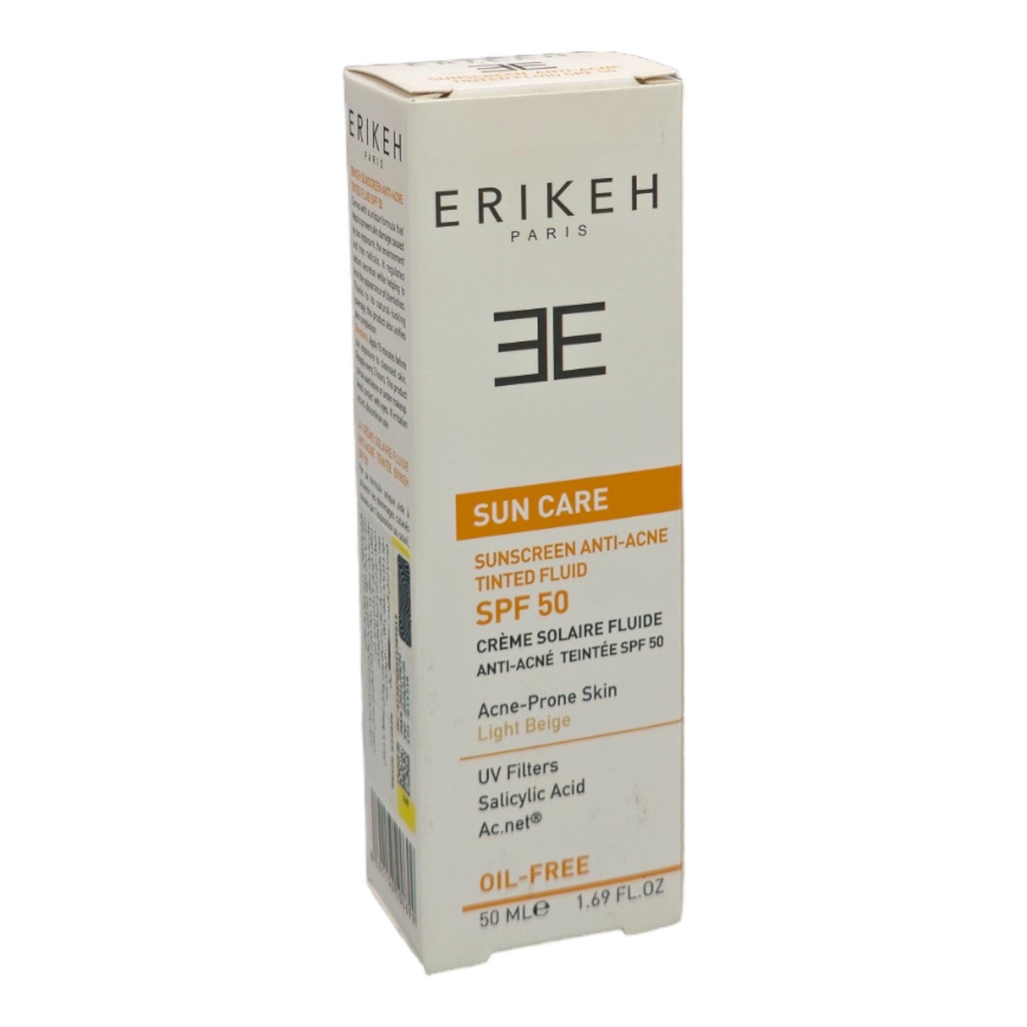 فلوئید ضد آفتاب و ضد جوش بژ روشن SPF50 اریکه 50 میلی لیتر
