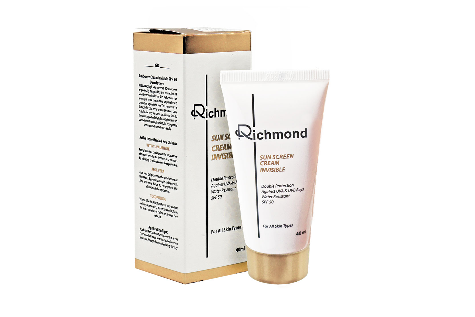 کرم ضد آفتاب بی رنگ SPF50 ریچموند